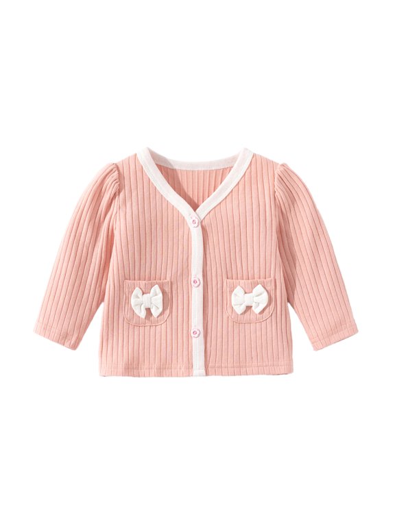 Toddler Girl Boy Windbreaker Hooded Zip Jackets Kids Baby Girls Boys Spring Summer Solid Bow Tie Cotton Long Sleeve Coat Cardigan Clothes Hooded Outwear 3-6 Months