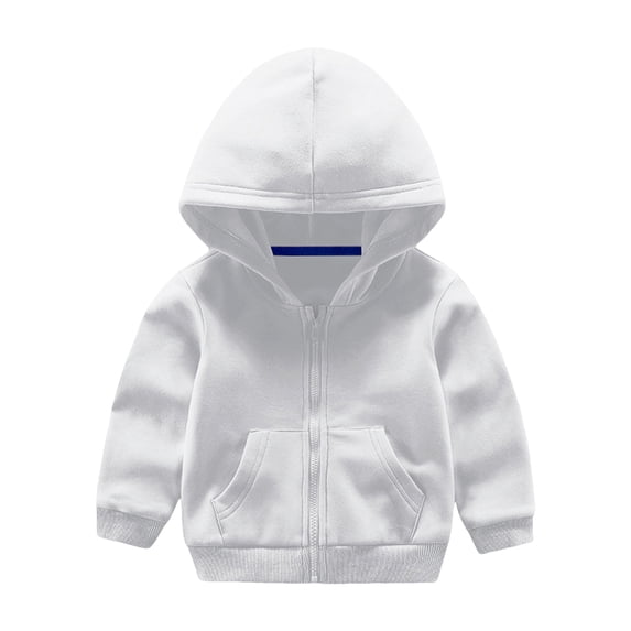 TAIAOJING Toddler Girl Boy Zip Up Hooded Sweatshirts Jacket Kids Drawstring Pullover Hooded Comfortable Loose Long Sleeve Soild With Pocket Sweatshirt Coat Winter Soft Coat Outwear 18-24 Months
