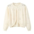 thumbnail image 1 of TAIAOJING Toddler Girls Jacket Spring Autumn Toddler Kids Collar Knit Cardigan Coats For 9-10 Years, 1 of 1