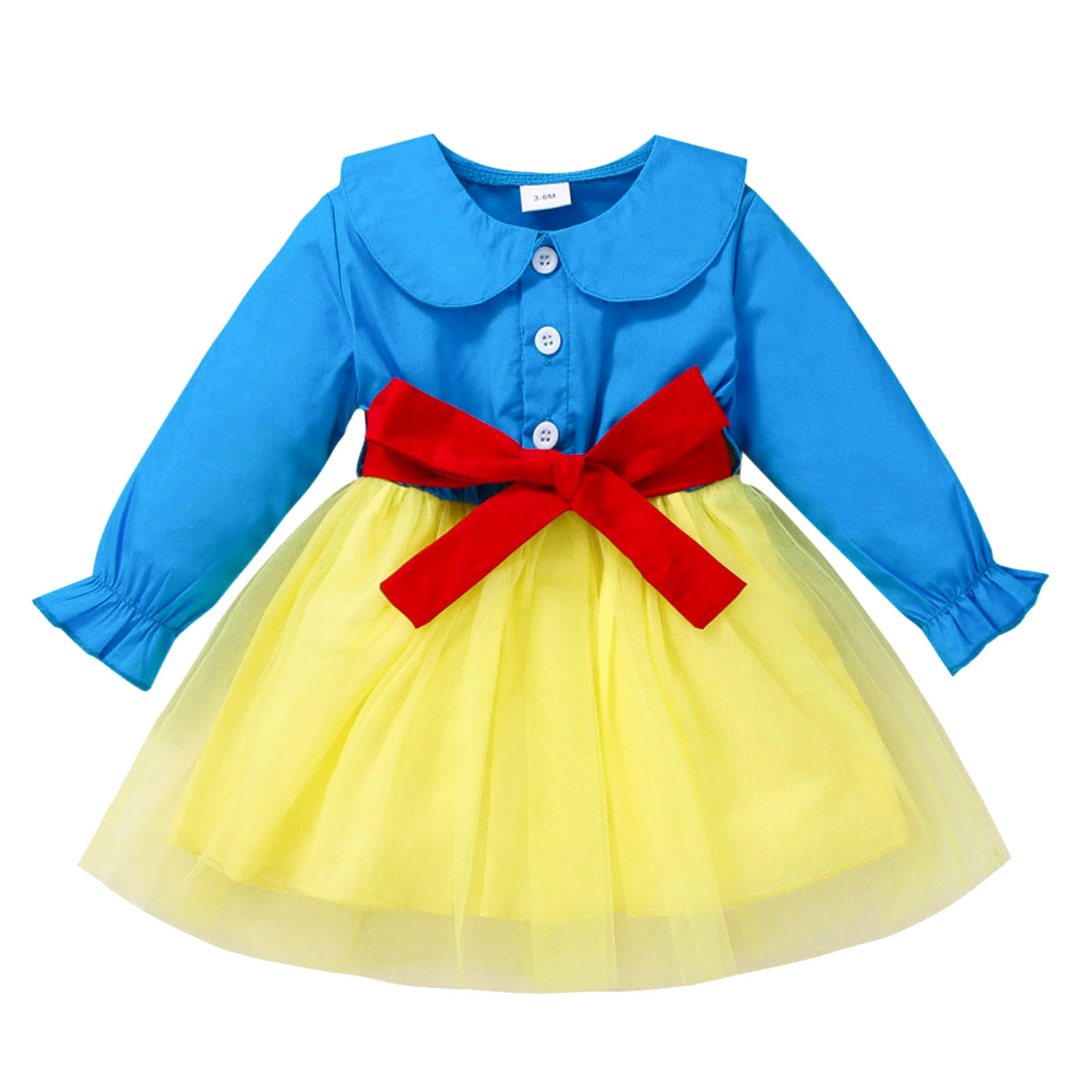 TAIAOJING Toddler Girl Dress Long Sleeve Tulle Princess Dress Girl