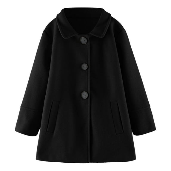 TAIAOJING Toddler Girl Trench Coat Jacket Button Down Girls Long Sleeve Winter Windproof Kids Warm Outerwear Lightweight Coat Windbreaker 1-2 Years