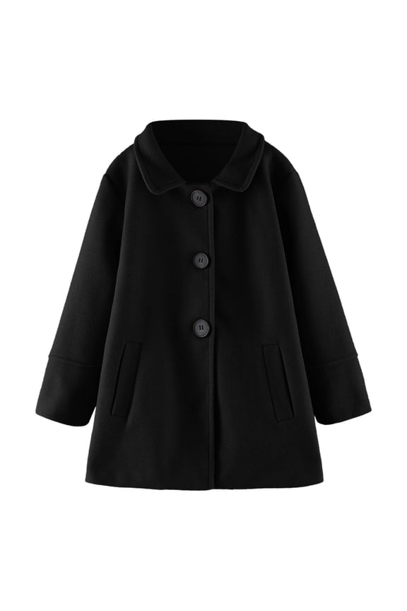 Toddler Girl Trench Coat Jacket Button Down Girls Long Sleeve Winter Windproof Kids Warm Outerwear Lightweight Coat Windbreaker 2-3 Years