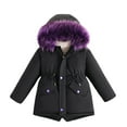 thumbnail image 1 of TAIAOJING Toddler Girl Winter Coats Heavyweight Hooded Jacket Kid Snow Outwear Soft Baby Child Daliywear 12-13Years, 1 of 6