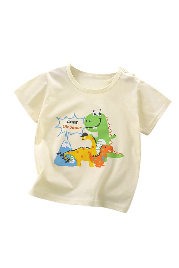 Toddler Girls Boys T-Shirts Cartoon Cotton Short Sleeve T Shirt O-Neck Tops Lovely 3-4Y