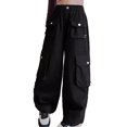 thumbnail image 1 of TAIAOJING Toddler Girls Cargo Pants Trousers For Everyday Wear Casual Joggers With Waistband And Pockets Comfortable Dance Pants For Kids Age 3-15 Fashionable 10-11Y, 1 of 4
