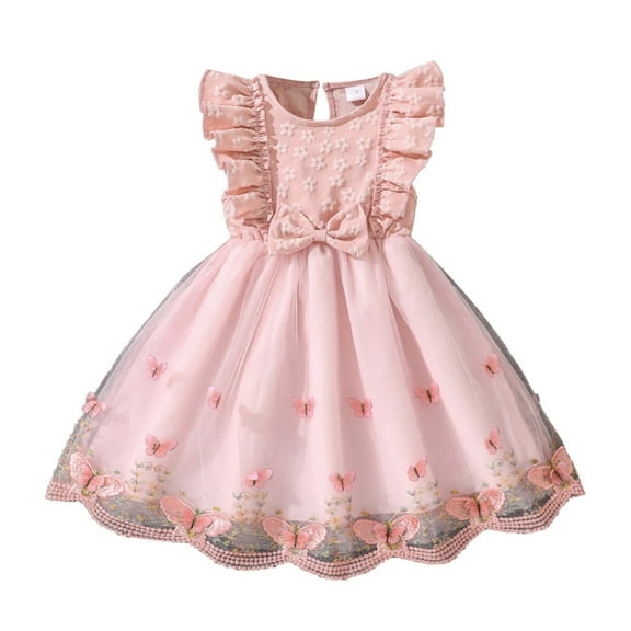 TAIAOJING Toddler Girls Dresses For Everyday Wear Outdoor Picnics And Photo Parties Summer Sleeveless Ruffled Dress For Girls 3-7 Lovely 6-7Y