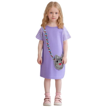 TAIAOJING Toddler Girls Embroidered Princess Dress With Short Sleeve Summer Casual Kids Dress Fashionable 18-24M