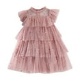thumbnail image 1 of TAIAOJING Toddler Girls Fly Sleeve Star Moon Paillette Princess Dress Dance Party Ruffles Dresses Clothes, 1 of 7