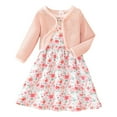 thumbnail image 1 of TAIAOJING Toddler Girls Long Sleeve Butterfly Floral Print Coat And Dress 2PCS Outfits Clothes Set For Children Kids Fall Winter Clothes For 2-3 Years, 1 of 9