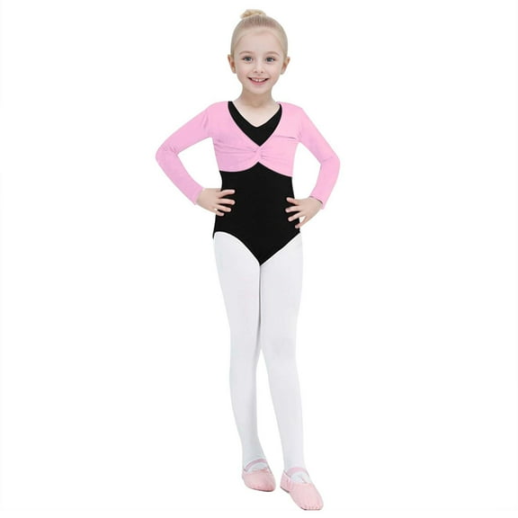TAIAOJING Toddler Girls Long Sleeve Solid Color Blouse Ballet Wrap Tops Velvet Dance Dress Cover Up Stylish Baby Child Daliywear 5-6 Years