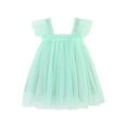 thumbnail image 1 of TAIAOJING Toddler Girls Mesh Dress Fly Sleeve Holiday Solid Color A-Line Dance Party Princess Dresses Beach Casual Birthday Boho Sundress Stylish 18-24M, 1 of 6