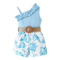 thumbnail image 1 of TAIAOJING Toddler Girls Princess Dress Cartoon Floral Girls Ruffles Sleeveless Floral Prints Ribbed Dress Clothes Casual Summer Dresses 6-9 Months, 1 of 7