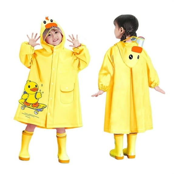 TAIAOJING Toddler Girls Raincoat For 3-10 Years Old Kids Lightweight Outdoor Play Rain Wear With Prints Easy To Carry And Store Cozy 5-6Y