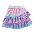 thumbnail image 1 of TAIAOJING Toddler Girls Ruffle Skirt Sparkling Scales Layered Skirt Hem Wrap Side Mini Skirts Boho 4-5Y, 1 of 9