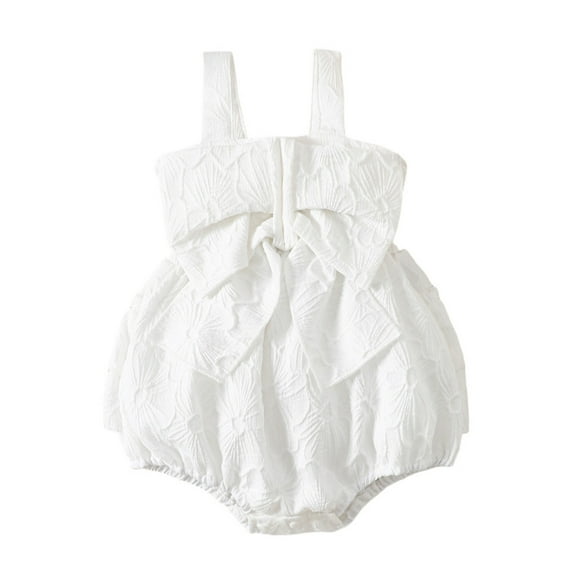 TAIAOJING Toddler Girls Sleeveless Bowknot Romper Embroider Bodysuits Breathable 0-3M