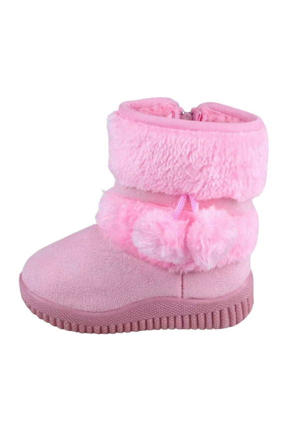 Toddler Girls Spring Snow Boots Thick Soles Non- Warm Comfortable Solid Color Zipper Shoes Comfort Footwear 8.5