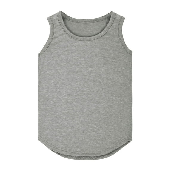 TAIAOJING Toddler Girls Tank Tops Kids Summer Crewneck Sleeveless Shirts Dancewear Breathable 4-5Y