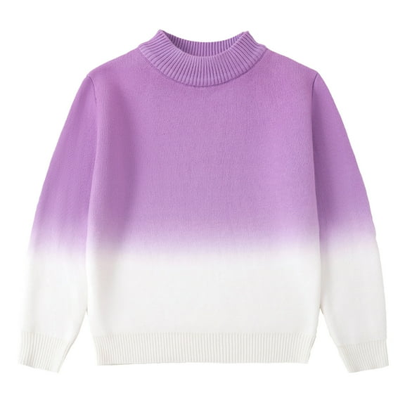 TAIAOJING Toddler Girls Tie Dye Sweaters Knit Crewneck Long Sleeve Gradient Pullover Cute Baby Child Daliywear 4-5 Years