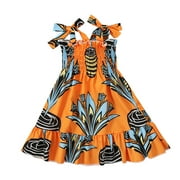 TAIAOJING Toddler Girls Traditional Style Sleeveless Suspenders Dress Kids Ankara Princess Dresses For 2-3 Years