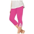 thumbnail image 1 of TAIAOJING Toddler Girls Yoga Pants With Lace Trim Comfortable Stretchy Solid Color Casual Capris For Everyday Wear School Outdoor Activities Summer Fall Soft 8-9Y, 1 of 3
