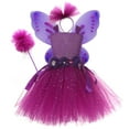 thumbnail image 1 of TAIAOJING Toddler Hallowmas Girls Princess Dress Tutu Mesh Dress With Wing Fairy Wand Headwear 4pcs Sets Performance, 1 of 2
