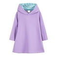 thumbnail image 1 of TAIAOJING Toddler Hooded Sweatshirt Dress For Girls Solid Color School Dress For Autumn Breathable 4-5Y, 1 of 2