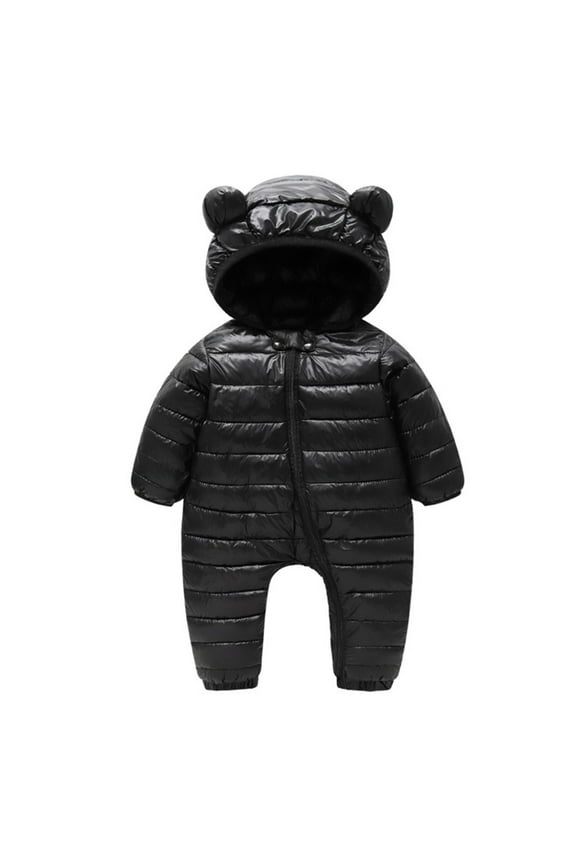 Toddler Jacket Baby Girls Boys Winter Warm Snowsuit Bear Ears Hooded Jumpsuit Down Romper Padded Outwear Coat Outwear 18-24 Months