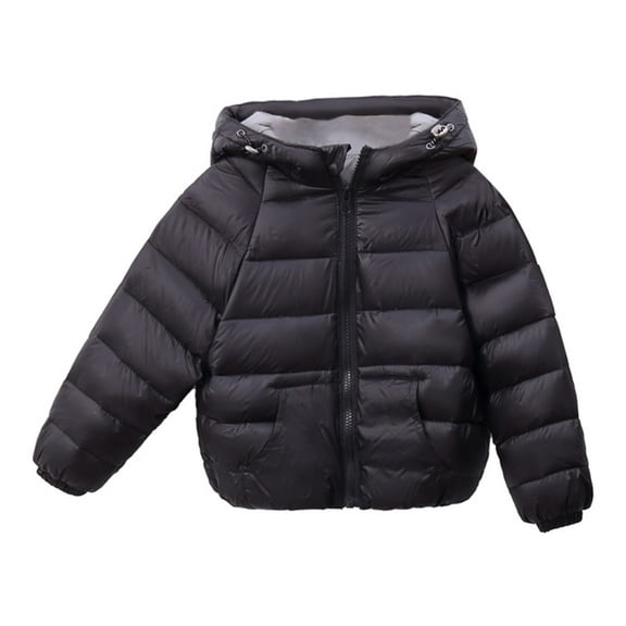 TAIAOJING Toddler Jacket Winter Child Kids Solid Color Hoodie Zipper Keep Warm Clothes Coat Outwear 6-7 Years