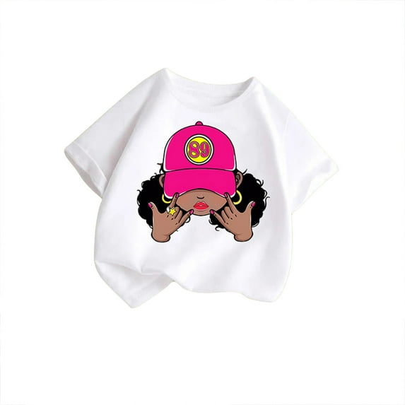 TAIAOJING Toddler Kid Girls Cute T-Shirts Graphic O-Neck Short Sleeve Tee Summer Casual T Shirt Tops Fashionable 3-4Y