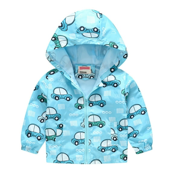 TAIAOJING Coat For Toddler Baby Boys Girls Kids Windproof Hooded Print Zipper Grils Autumn Jacket jacket Hoodies Coat 2-3 Years