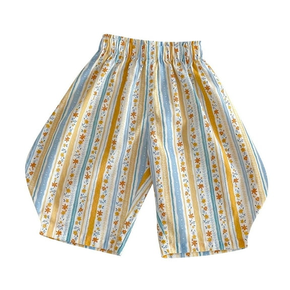 TAIAOJING Toddler Kids Baby Girl Minimalist Striped Pants Daily Elastic Waist Trousers Leisure 3-4Y