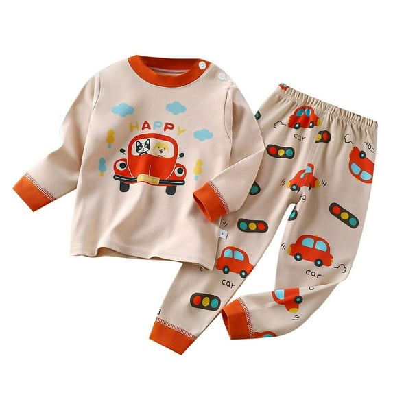 TAIAOJING Toddler Kids Boys Girls Pajama Set Autumn Christmas Children's Underwear Set Cotton Baby Cotton Warm And Long Sleeve Pajamas 3-6 Months