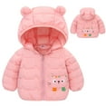 thumbnail image 1 of TAIAOJING Toddler Kids Boys Girls Polar Down Puffer Jacket with Hood Autumn and Winter Children's Down Baby Cartoon Pattern Hooded Ears for Boys and Girls Warm PaddedHooded Outwear Parka 5-6 Years, 1 of 3