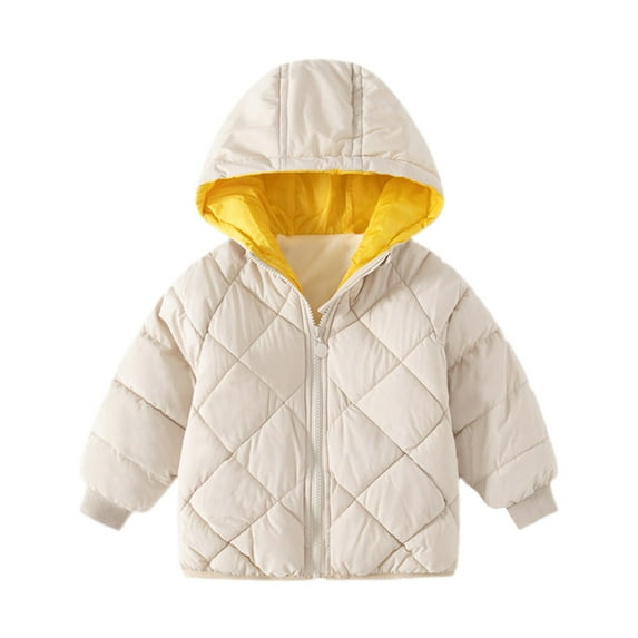 TAIAOJING Toddler Kids Boys Girls Polar Down Puffer Jacket with Hood Babys Boys Girls Thick Warm Hooded Coat Winter for Babys Clothes Coat Solid Colour Hooded Outwear Parka 4-5 Years