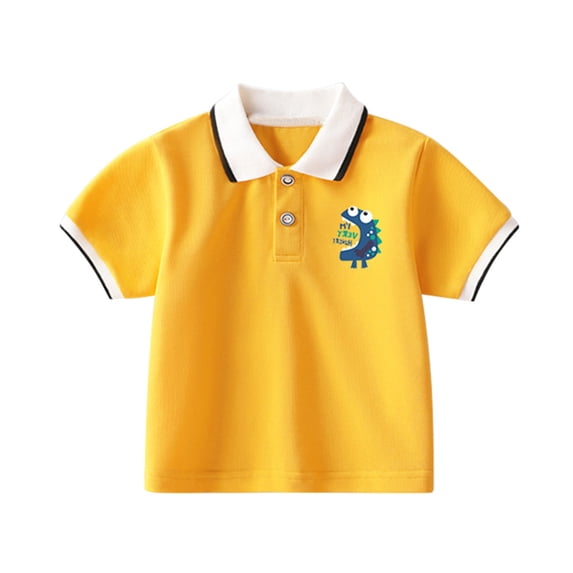 TAIAOJING Toddler Kids Boys Girls Polo Shirt Short Sleeve Solid Color Button Closure Casual Comfortable & Soft Fabric Shirts Classic 2-3Y