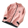 thumbnail image 1 of TAIAOJING Toddler Kids Boys Girls Zippered Coat Long Sleeve Winter Letter Prints Jacket Thicken Warm Outwear 9-10 Years, 1 of 5
