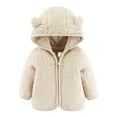 thumbnail image 1 of TAIAOJING Toddler Kids Fall Jacket Baby Girls Boys Bear Ears Hooded Outerwear Zipper Warm Winter Coat Spring Jackets 6-12 Months, 1 of 4