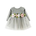 thumbnail image 1 of TAIAOJING Toddler Kids Girls Ruffle Long Sleeve Cute Baby Girl Floral Tutu Princess Dress Beach Boho Dresses 12 Months, 1 of 3