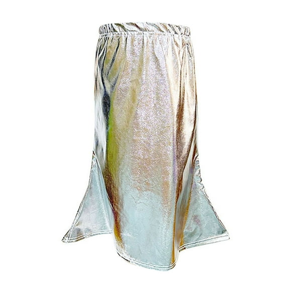 TAIAOJING Toddler Kids Girls Shiny Metallic Pleated Skirt For Ballet Dance Party 8-9 Years