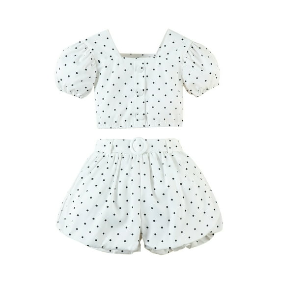 TAIAOJING Toddler Kids Girls Short Sleeve Vintage Polka Dots Dress In 50s Style Fashionable 2-3Y