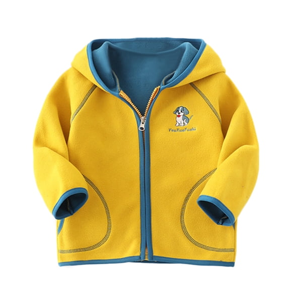 TAIAOJING Toddler Kids Spring Fall Jackets Boys Girls Long Sleeve Cartoon Dog Prints Winter Zippered Coat Jacket Thicken Warm Outwear For 18-24 Months