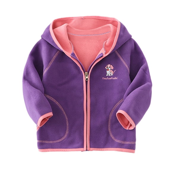 TAIAOJING Toddler Kids Spring Fall Jackets Boys Girls Long Sleeve Cartoon Dog Prints Winter Zippered Coat Jacket Thicken Warm Outwear For 5-6 Years