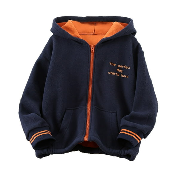 TAIAOJING Toddler Kids Spring Fall Jackets Boys Girls Long Sleeve Winter Zippered Hoodie Coat Jacket Thicken Warm Outwear For 3-4 Years