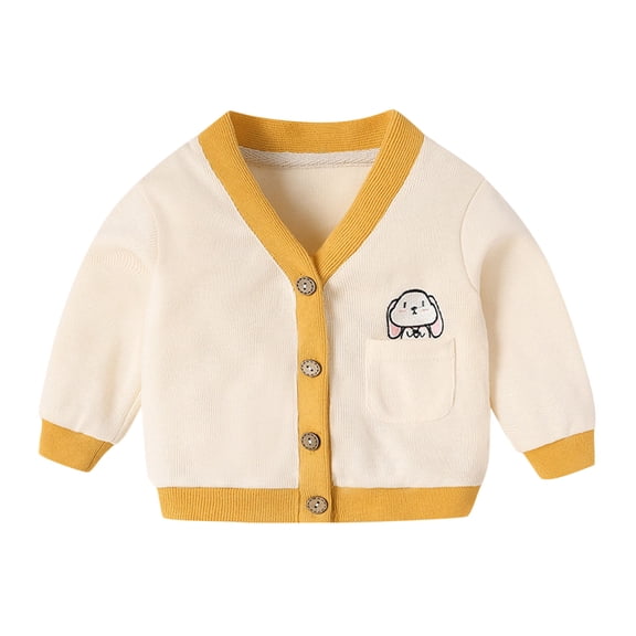 TAIAOJING Toddler Kids Spring Fall Jackets Children Baby Boys Girls Cute Cartoon Animals Pullover Blouse Tops Cardigan Coat Outfits Clothes For 2-3 Years
