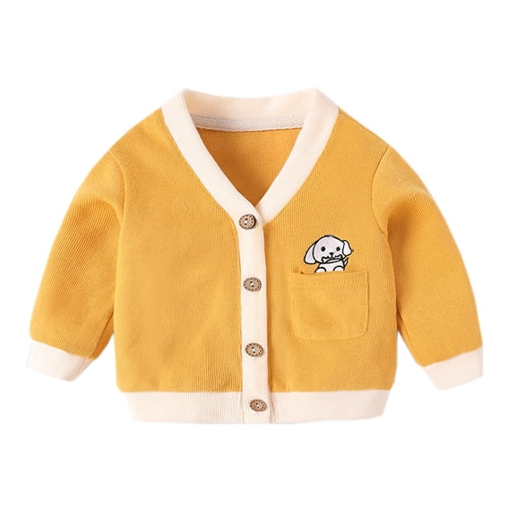 TAIAOJING Toddler Kids Spring Fall Jackets Children Baby Boys Girls Cute Cartoon Animals Pullover Blouse Tops Cardigan Coat Outfits Clothes For 2-3 Years