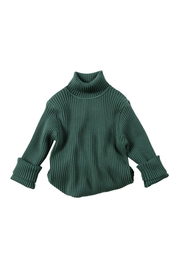 Toddler Kids Sweater For Boy Girl Winter Furry Turtleneck Tops Knitwear Warm Lovely Baby Child Daliywear 6-12 Months