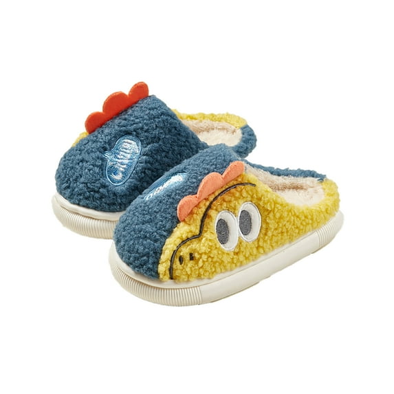 TAIAOJING Toddler Kids Unisex Slippers Animal Winter Warm Furry Shoes For Boys Girls Versatile Footwear 3-4 Years