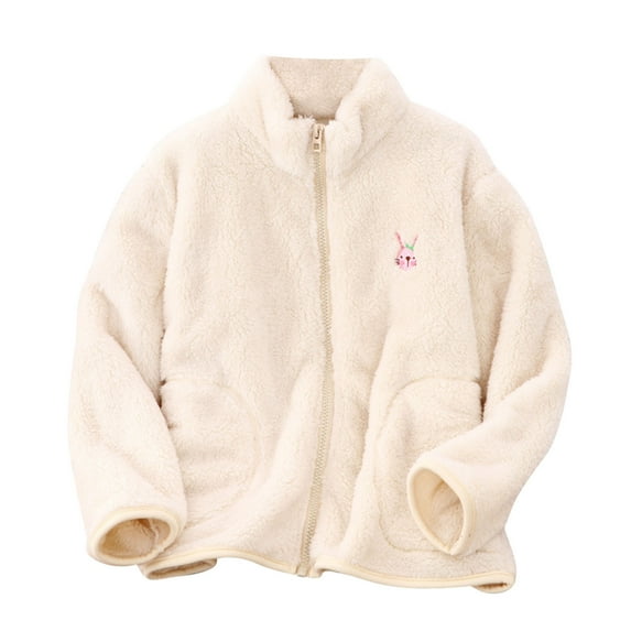 TAIAOJING Toddler Kids Winter Jackets Girls Long Sleeve Winter Cartoon Rabbit Zippered Coat Thicken Warm Outwear Snowsuit 3-4 Years