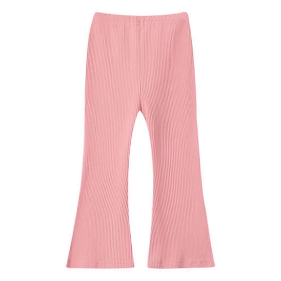 TAIAOJING Toddler Micro Flare Pants Girls Stretch Outer Layer Leggings Solid Color Stylish 5-6Y