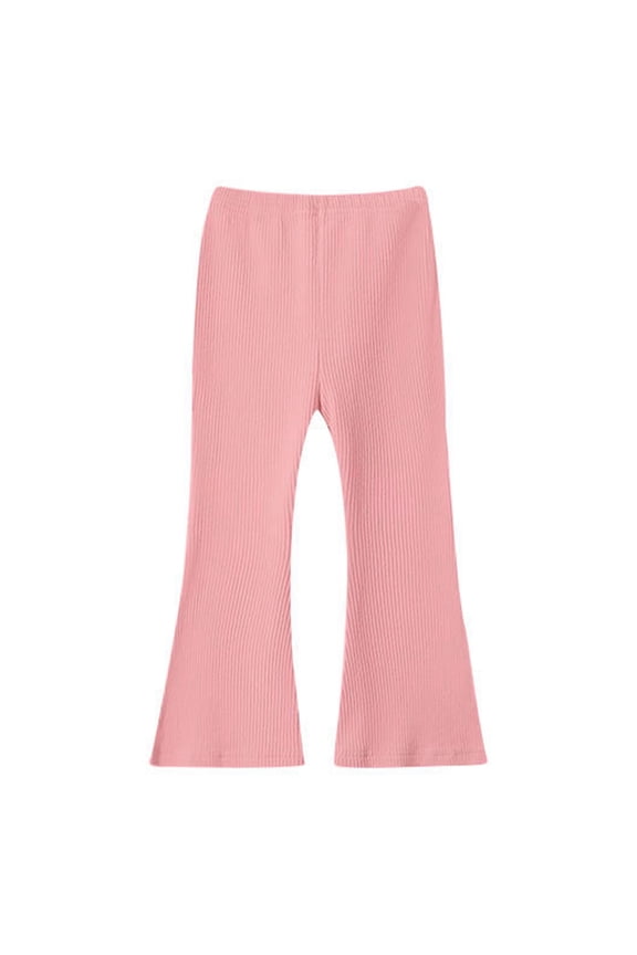 Toddler Micro Flare Pants Girls Stretch Outer Layer Leggings Solid Color Stylish 5-6Y